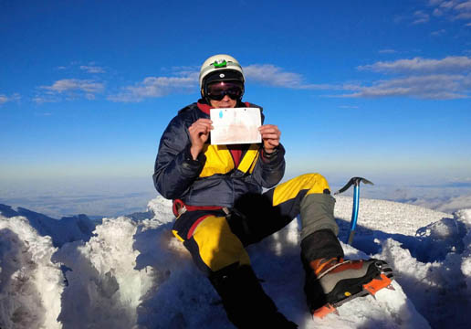 Photo of author atop  Chimbarozo.