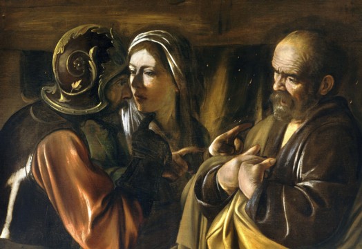 Painting by Caravaggio: The Denial of Saint Peter at Wikimedia Commons.