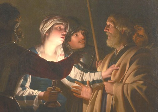 Painting by Gerard van Honthorst: (1592�1656),The Denial of St. Peter at Wikimedia Commons.